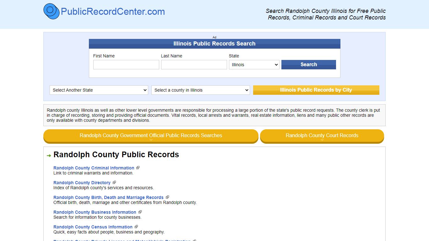 Randolph County Illinois Free Public Records - Court ...