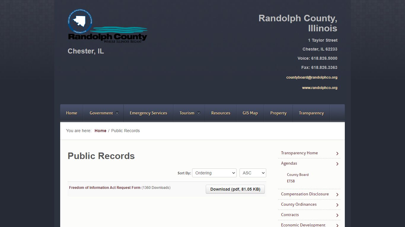 Public Records - Randolph County Illinois